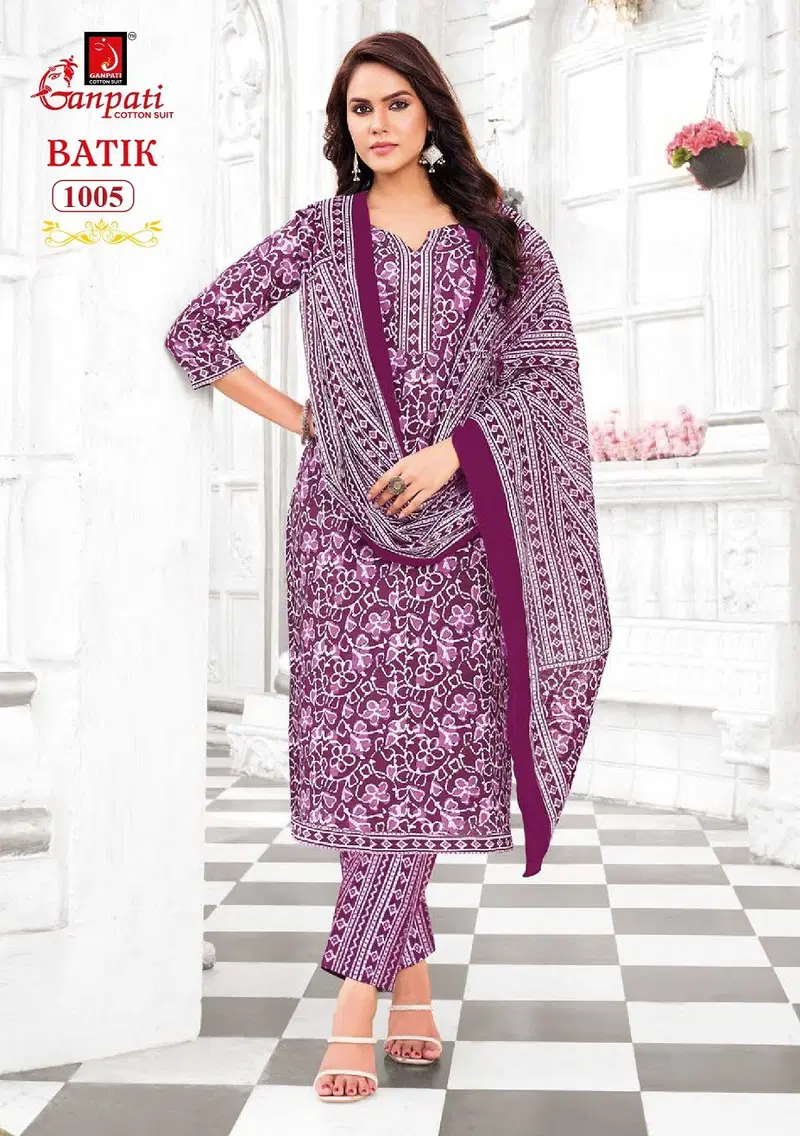 Batik Vol 10 By Ganpati Printed Cotton Kurti With Bottom Dupatta Orders In India